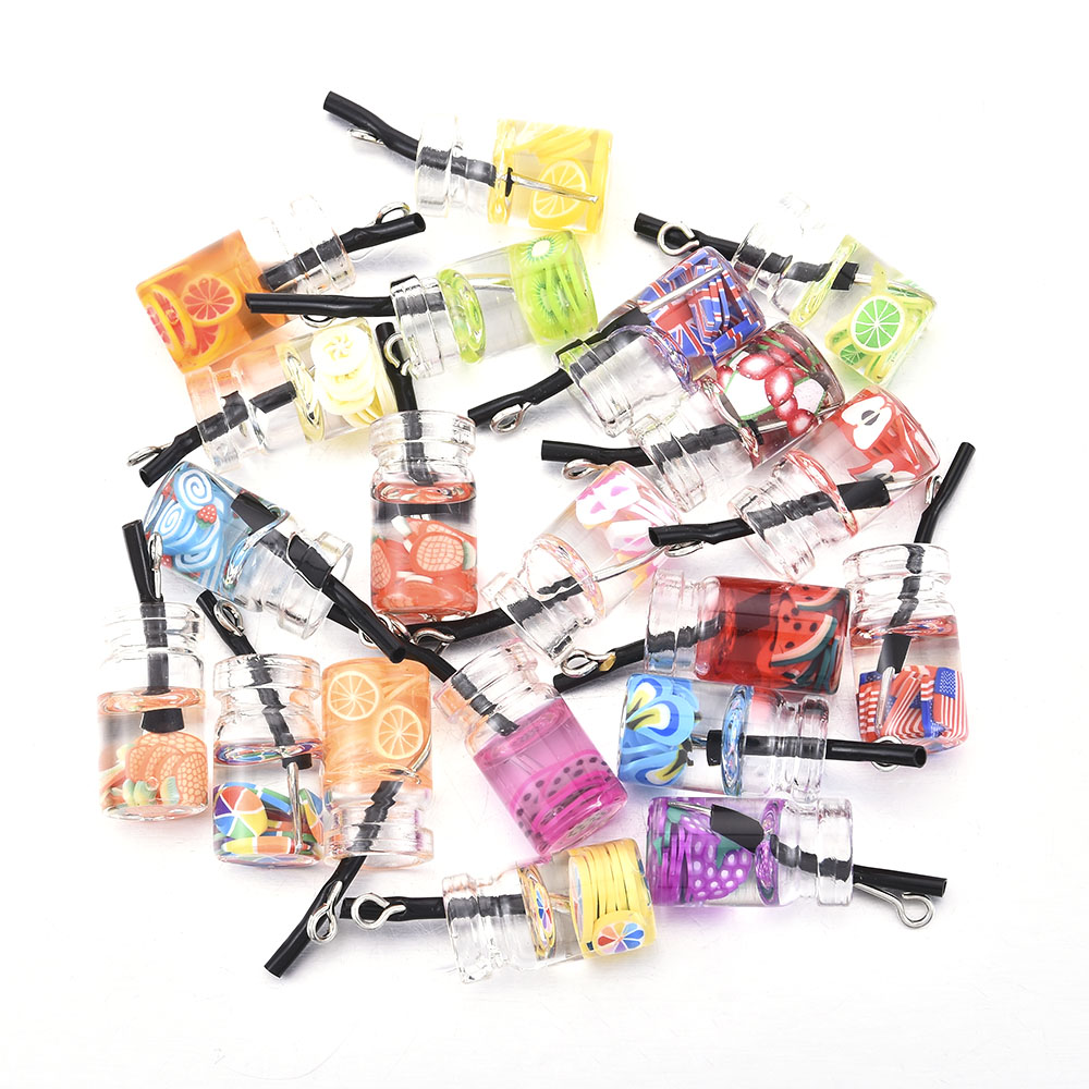 Bộ 20 Phụ Kiện Mặt Dây Chuyền Hình Ly Trà Sữa Xinh Xắn