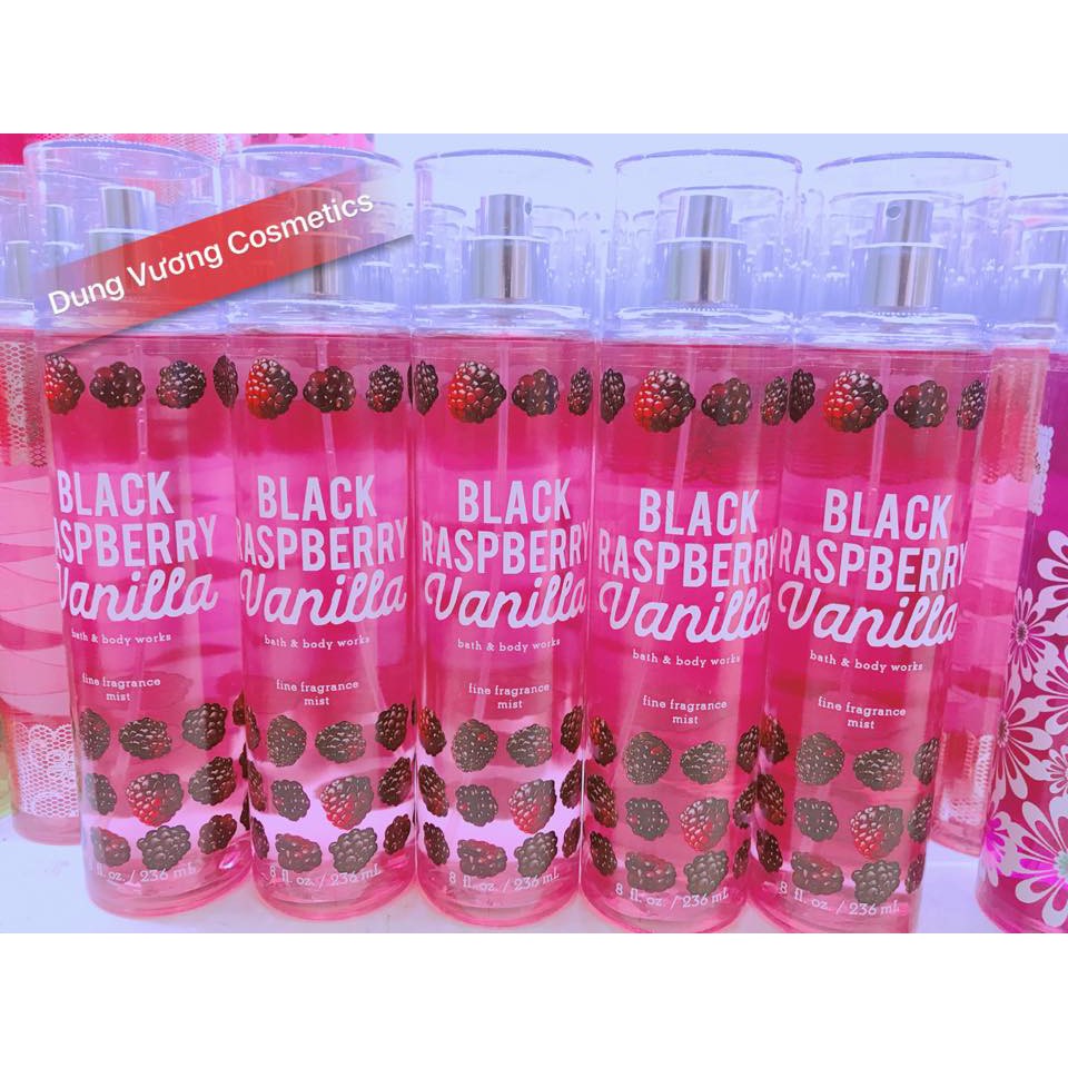 Xịt Thơm Bath & Body Works Black Raspberry Vanilla Fine Fragrance Mist 236mL.