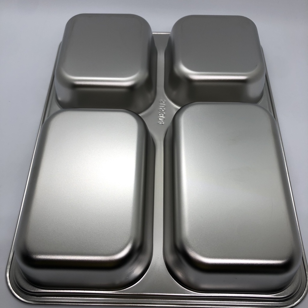 Khay inox đựng thức ăn - khay sâu lòng 4 ngăn inox 304 - khay cơm inox 4 ngăn hàng CAO CẤP
