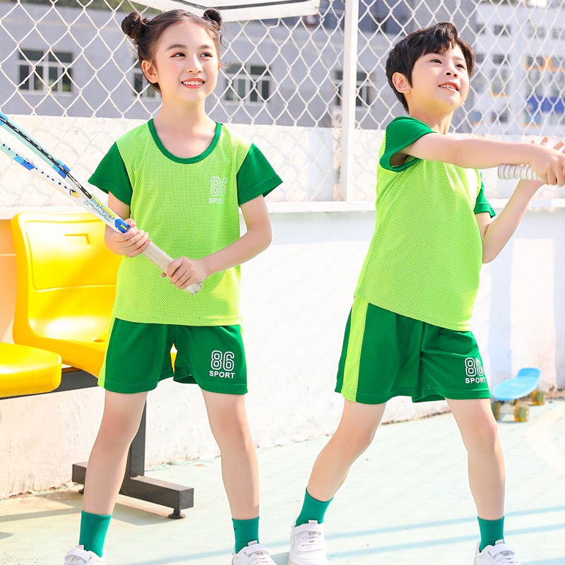 Bộ Đồ Đồng Phục Bóng Rổ Áo Thun Tay Ngắn Và Quần Short Hai Mảnh Màu Sắc Tương Phản Cho Bé 90-160cm