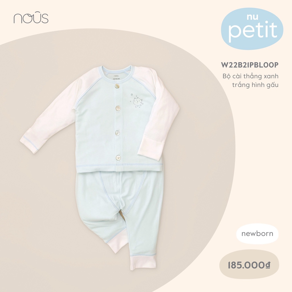 [FULL] Bộ quần áo newborn cài thăng sơ sinh Nous (3-5,5kg)