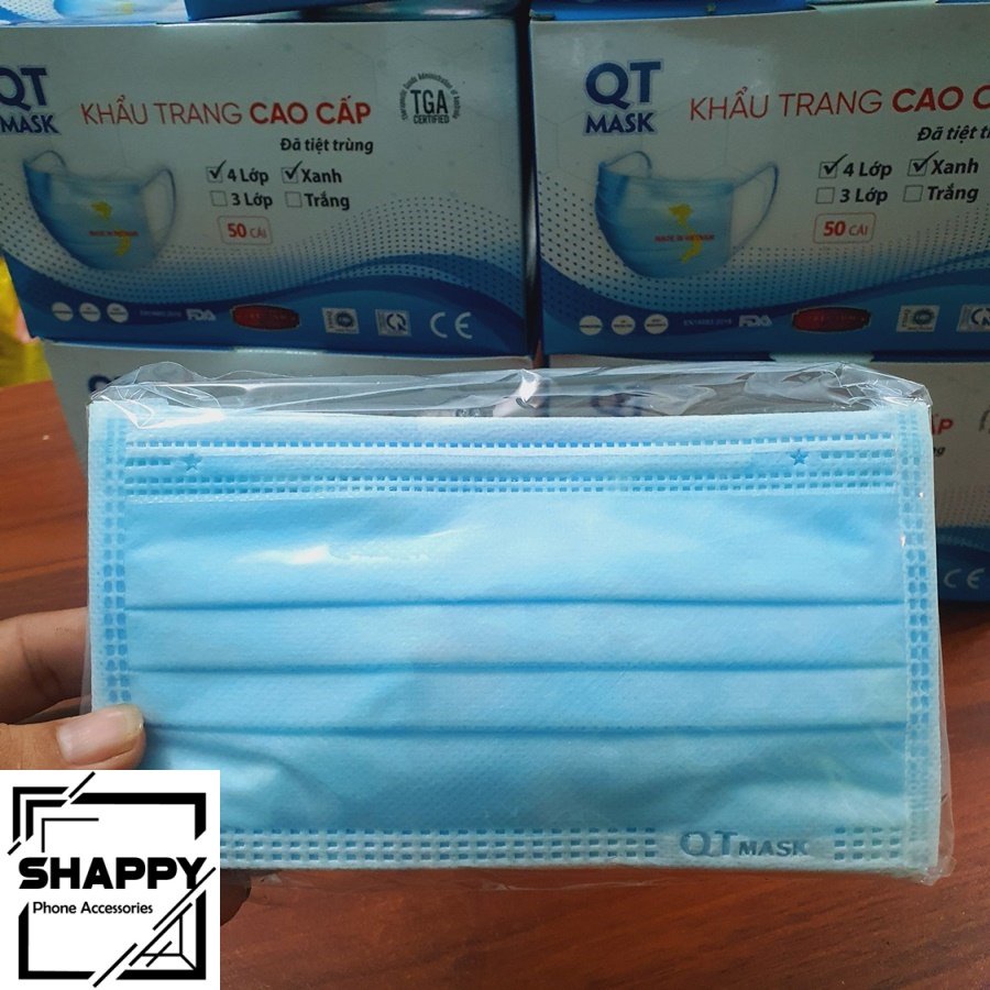 [Loại Dày] Khẩu Trang Y Tế 4 Lớp Kháng Khuẩn QT Mask [Shappy Shop]