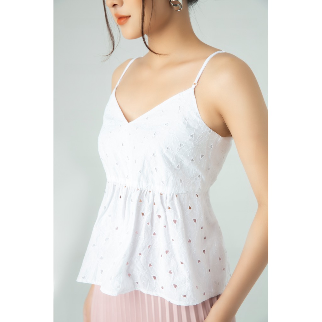 [NHẬP WABRTL5 GIẢM 10% TỐI ĐA 50K ĐH 250K ]Áo hai dây Croptop kiểu xòe IVY moda MS 12B8159