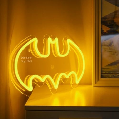Đèn neon trang tri Led  Phòng Ngủ Tiktok Decor nhà Hình Batman