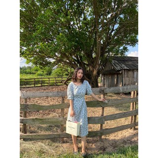 VÁY HOA LỤA HÀN VINTAGE HÀN QUỐC