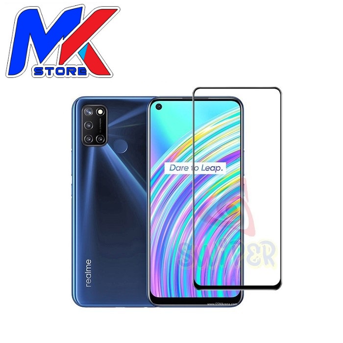 Kính cường lực bảo vệ màn hình ĐT Realme C17 full màn hình full keo - tặng bộ giấy lau kính trị giá 10K