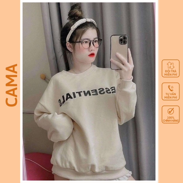  Áo Nỉ Sweater Nữ Form Rộng Vải Nỉ Bông Dày Dặn phong cách Ulzzang CAMASTORE SW02