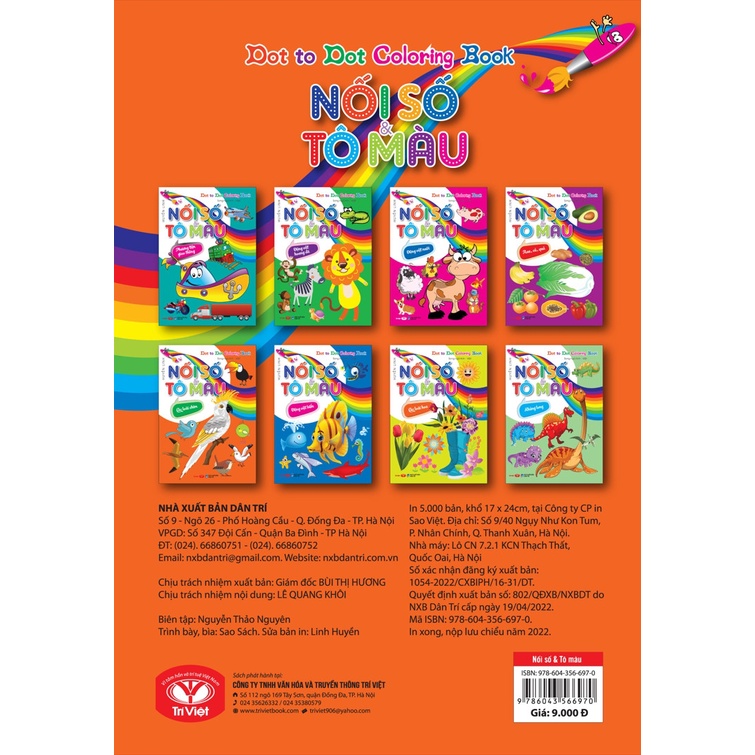 Sách Dot To Dot Coloring Book - Nối Số &amp; Tô Màu - Các Loài Chim