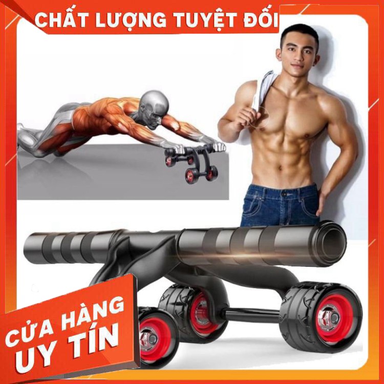 ( CỰC RẺ ) Con Lăn 4 Bánh Tập Cơ Bụng ( Có Video )