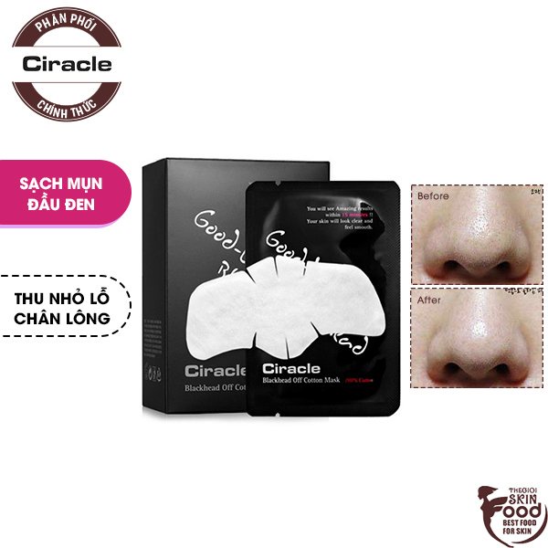 [Hộp 20 miếng] Miếng Dán Hút Mụn Đầu Đen, Sợi Bã Nhờn Ciracle Black Head Cotton Mask