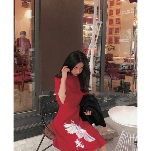 Áo dài cách tân nữ con hạc mặc Tết ivy.fashion đi biển dự tiệc dạo phố bigsize gợi cảm sexy
