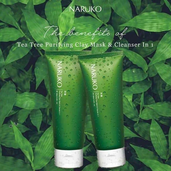 Sữa rửa mặt dạng bùn Naruko Đài Loan trà tràm Tea Tree Purifying Clay Mask and Cleanser 3 in i 120g/tuýp＊AramoMart＊