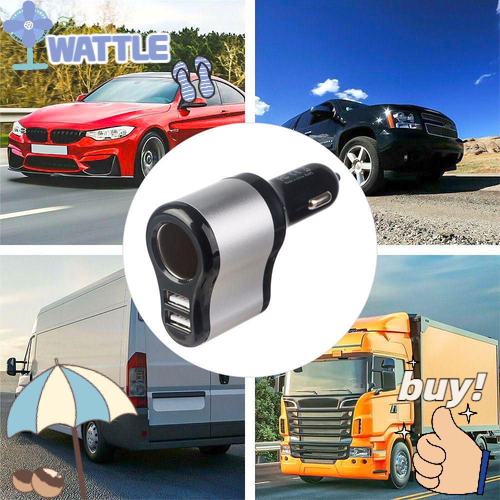 Bật Lửa Sạc Pin Hai Cổng USB Bằng Nhựa WATTLE1 Dành Cho Xe Hơi