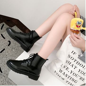 Boot nữ cổ ngắn đế 3 phân-Bốt nữ Martins phong cách Boots Ulzzang năng động da trơn bền đẹp TẶNG KÈM Mask dưỡng ẩm da | WebRaoVat - webraovat.net.vn