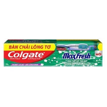 Kem Đánh Răng Colgate MaxFresh Hương Trà Xanh/ tinh thể the mát/ hương bạc hà 230G