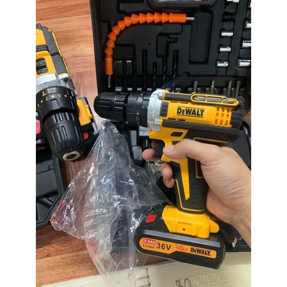 Máy Khoan pin Dewalt 36V-3 chức năng: Khoan tường, Bắt vít - Bắn tôn - Tặng kèm Bộ phụ kiện 29 chi tiết