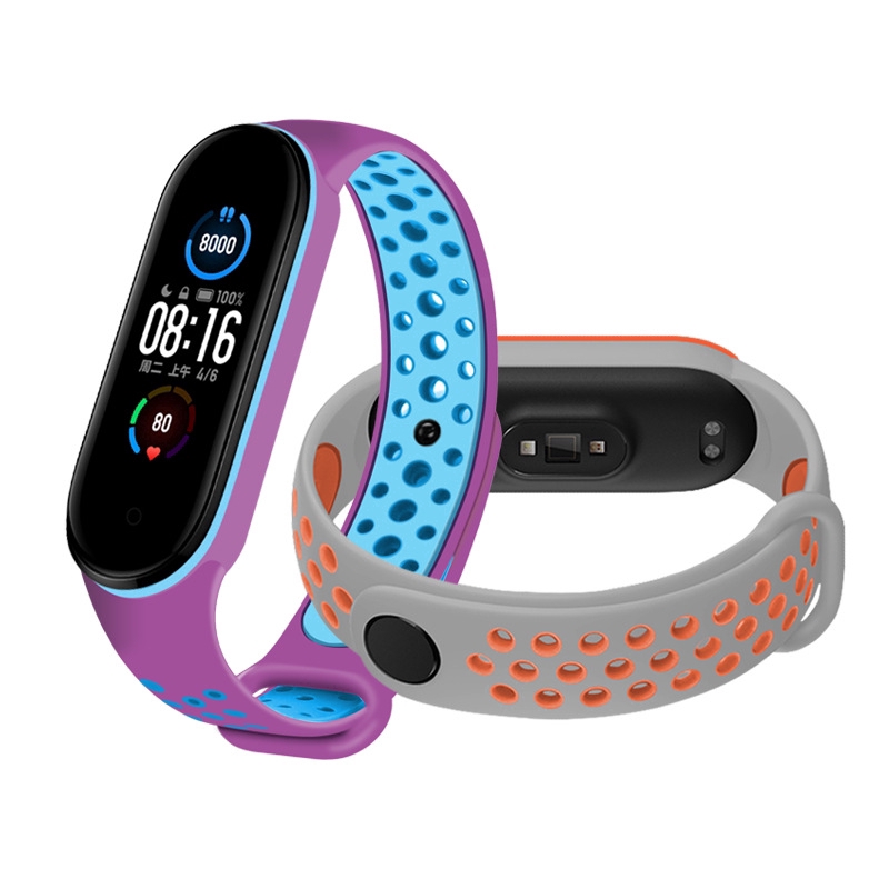 Dây Đeo Silicon Màu Trơn Cho đồng hồ Xiaomi Mi Band 5 Miband 5 5 Nfc