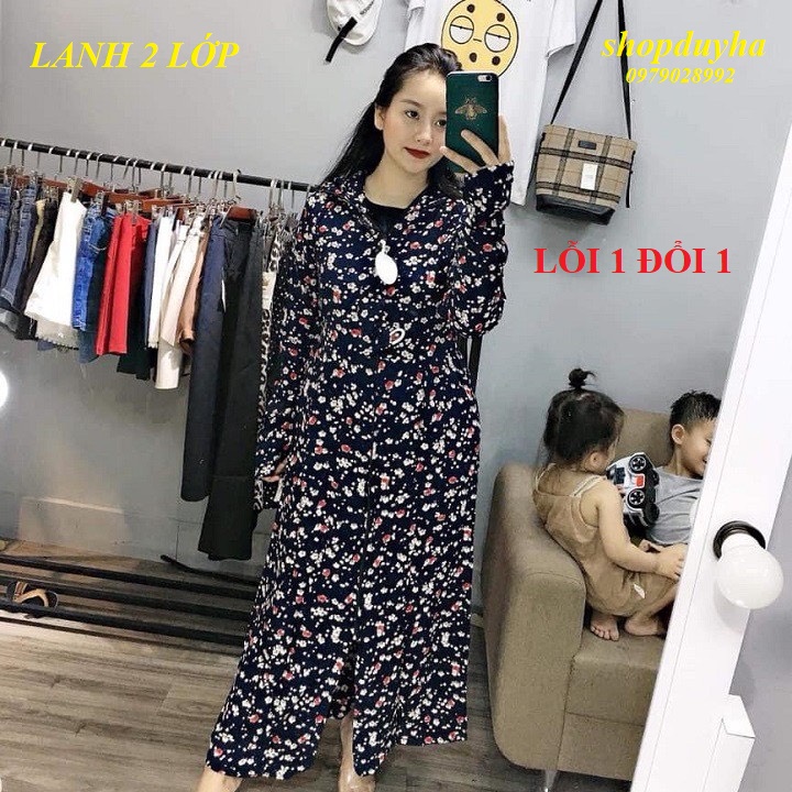 Áo chống nắng toàn thân 2 lớp vải lanh Nhật