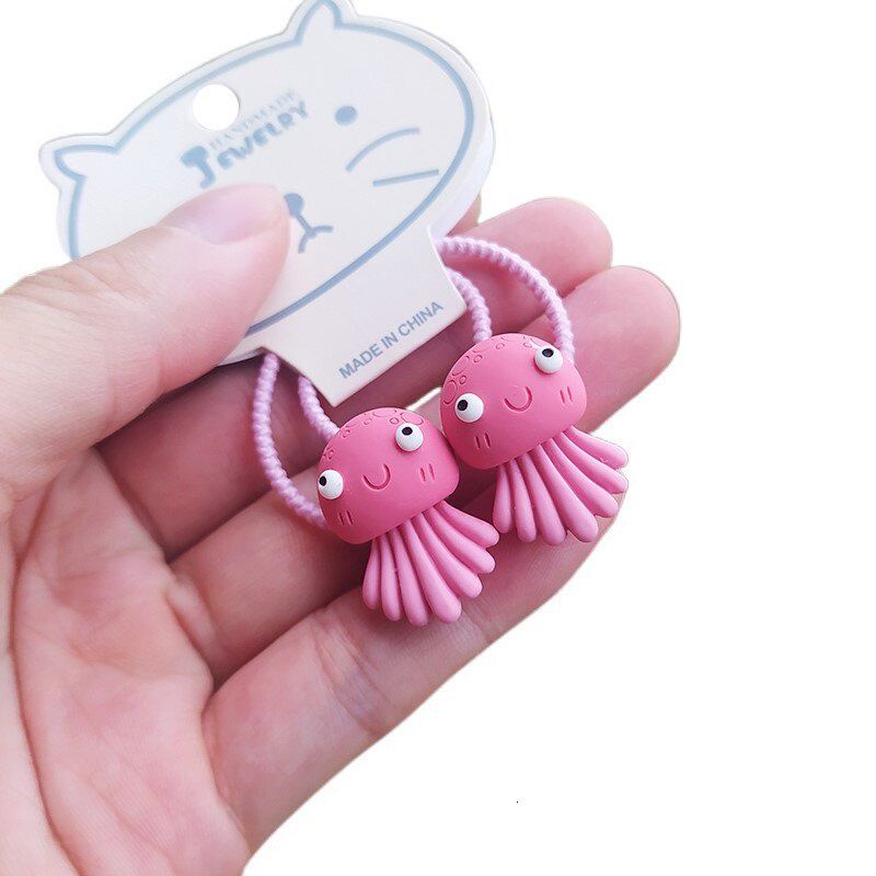 Set 2 Dây Cột Tóc Hình Bạch Tuộc Dễ Thương Cho Bé Gái