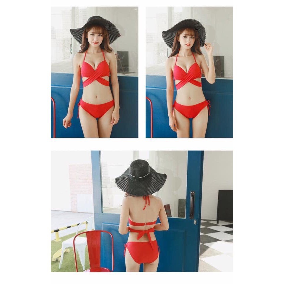 Bikini, Đồ Bơi Đi Biển Hai Mảnh Gọng Chéo Quần Tam GIác Secxy ODERI HM-023