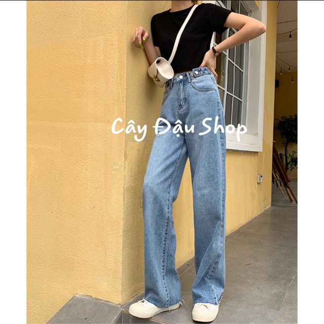 Quần Jeans ống suông dáng dài nhiều cúc | BigBuy360 - bigbuy360.vn