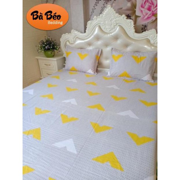 Bộ Ga Chun Kèm Vỏ Gối Cotton Poly kt m6x2m; m8x2m; 2mx2m2 (Ảnh thật, được chọn mẫu)