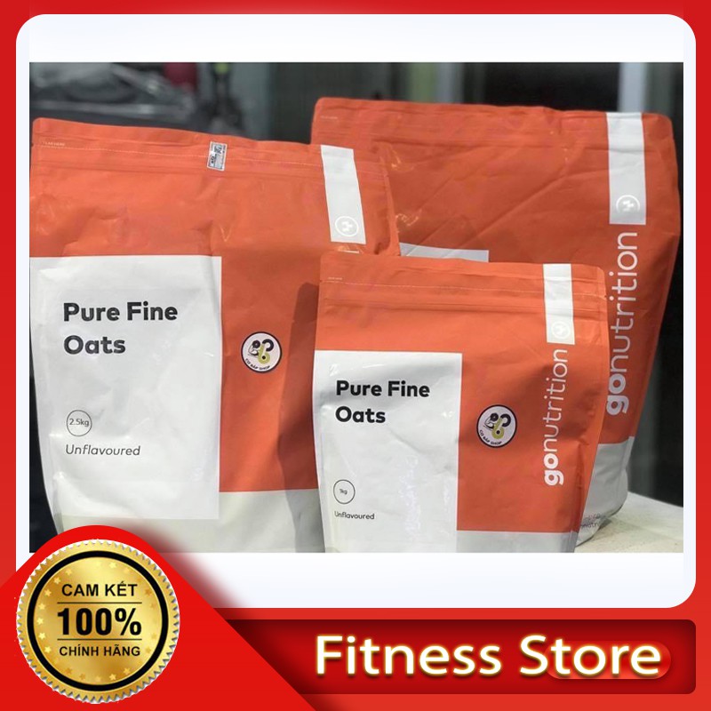 Yến mạch uống liền - Gonutrition Pure Fine Oats 1kg, 2,5kg, 5kg Hỗ trợ tăng cơ giảm mỡ, ăn kiêng, Gym, Keto, Eat Clean