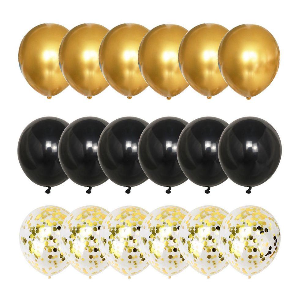 IVORY Set 18 Bong Bóng Màu Đen Trang Trí Tiệc