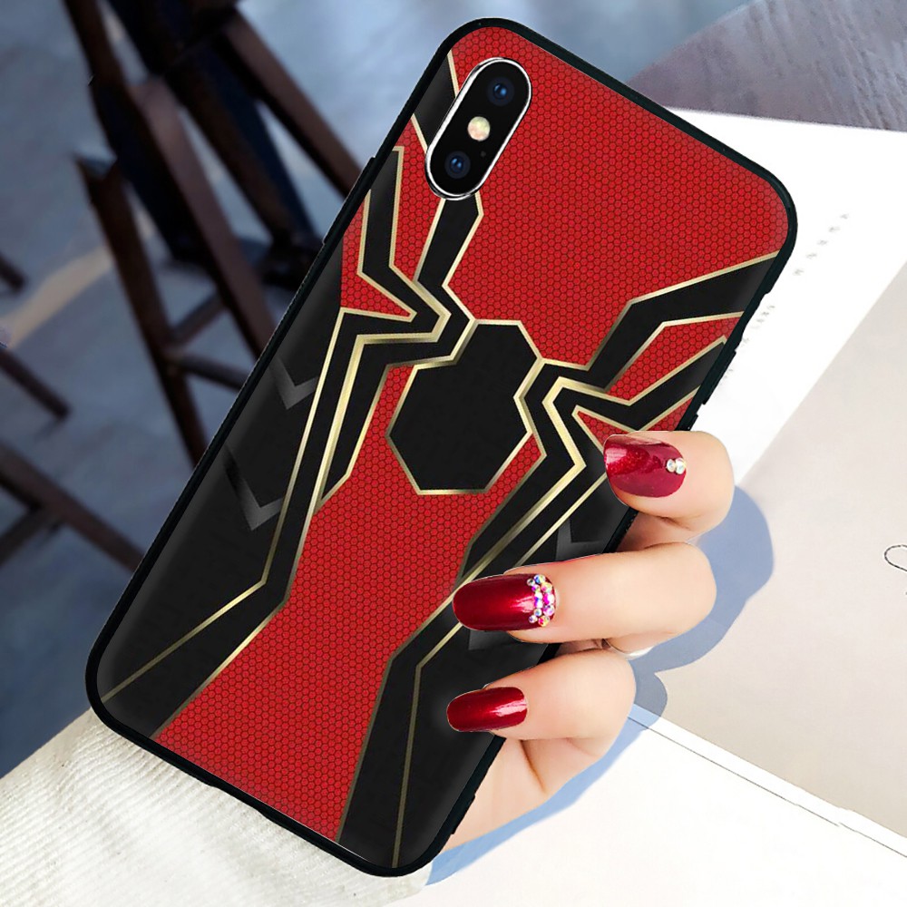 Marvel Superhero Spider-Man Soft Black TPU Silicone Phone Case for iphone X XR XS Max 5 5s SE 2020 Anti-fall Back Cover