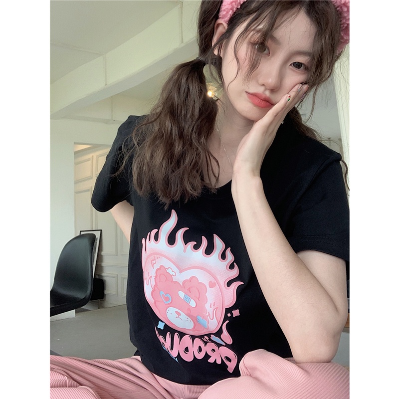 NRVP Áo Thun Nữ Oversize Cổ Tròn Thời Trang Hàn Quốc