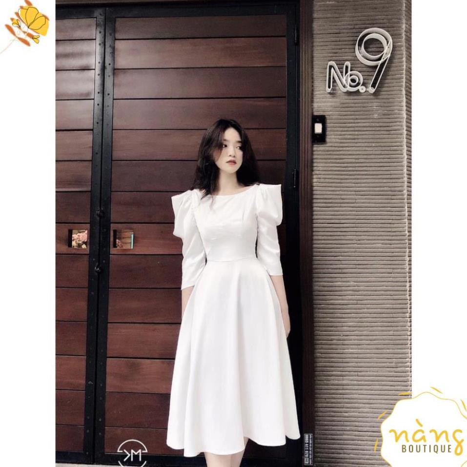 Váy Nữ Đẹp 💖FREESHIP💖 Đầm cổ thuyền tay phồng Lanna Dress [Mẫu Mới 2021]