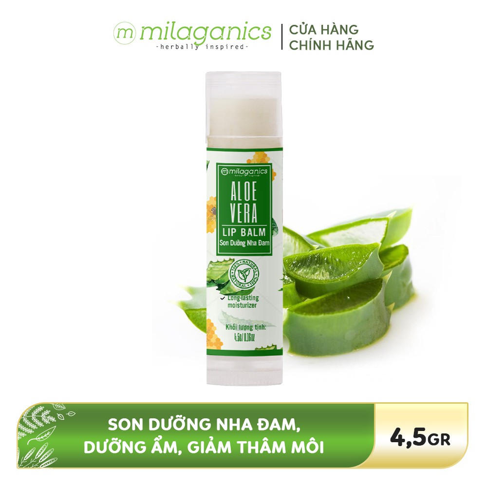 Son Dưỡng Môi thành phần thiên nhiên Nha Đam MILAGANICS 4.5g | BigBuy360 - bigbuy360.vn