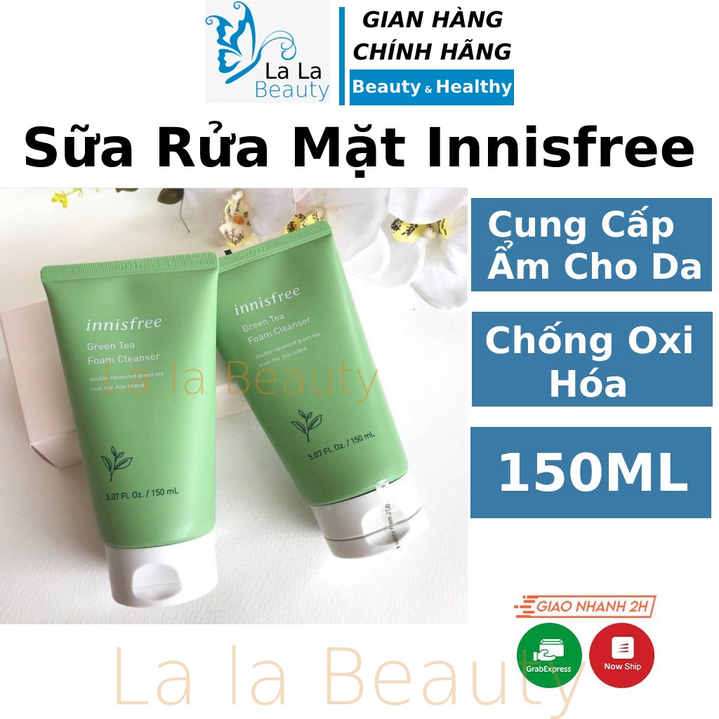 Sữa rửa mặt innisfree trà xanh rau củ 150ml cho da dầu mụn hỗn hợp nhạy cảm Hàn Quốc La La Cosmetic - SRM Innisfre