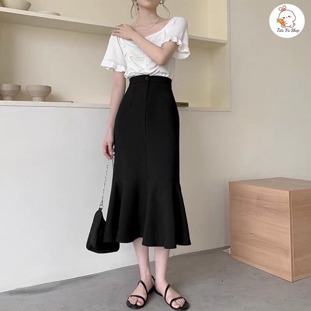 Chân váy dài đuôi cá phong cách Ulzzang Hàn Quốc Cá Tính Siêu Đẹp Dáng m614