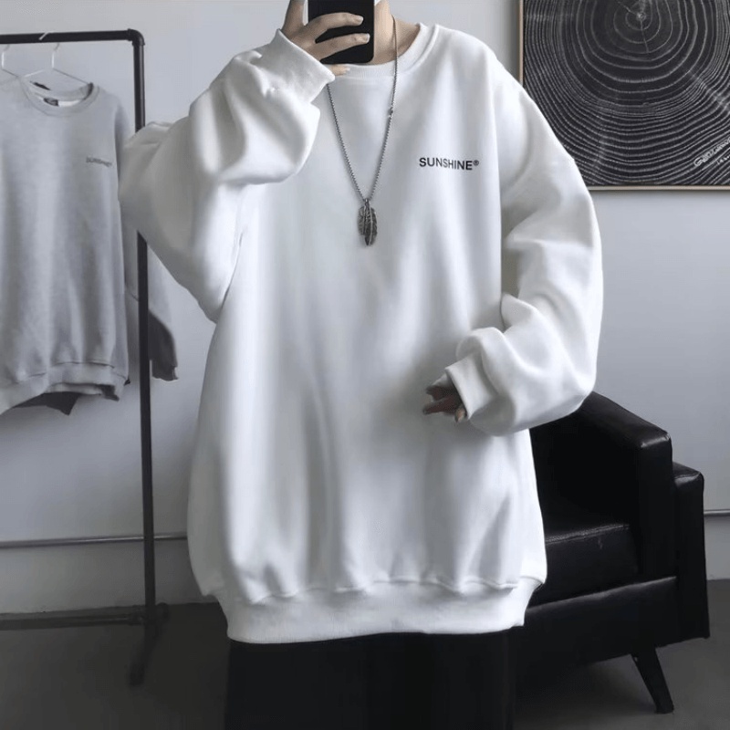 Áo Nỉ Dáng Rộng In Chữ Phong Cách Hip Hop Đường Phố Hàn Quốc Cỡ M-5XL Thời Trang Cho Nam Và Nữ