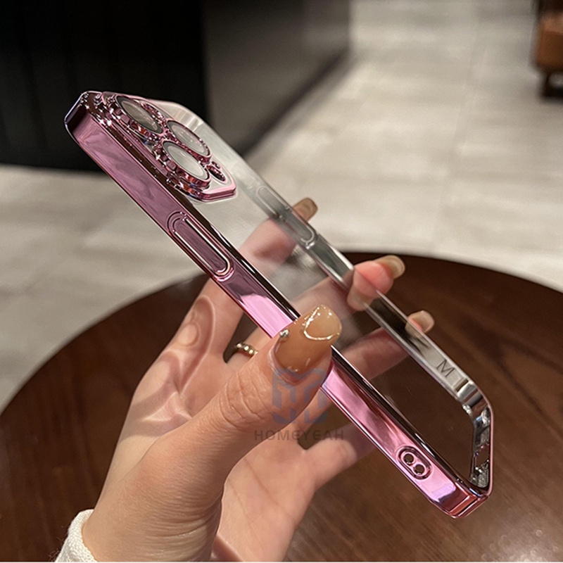 Ốp Điện Thoại Trong Suốt Mạ Điện Chống Bụi Cho iPhone 14 Pro Max 14 Plus