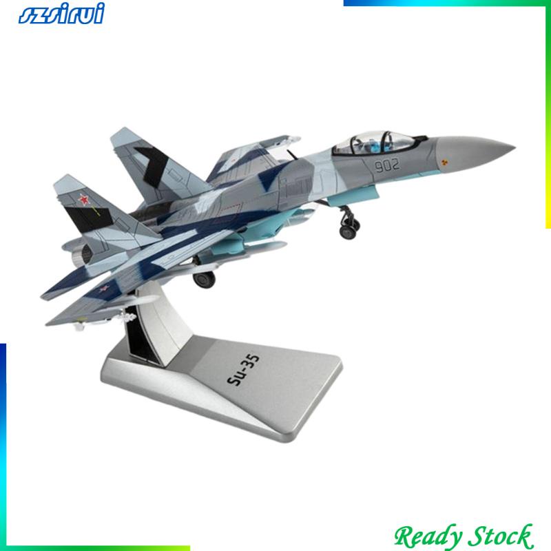 Mô Hình Máy Bay Chiến Đấu SU-35 Tỉ Lệ 1 / 100 Kèm Giá Đỡ Trang Trí Bàn Làm Việc