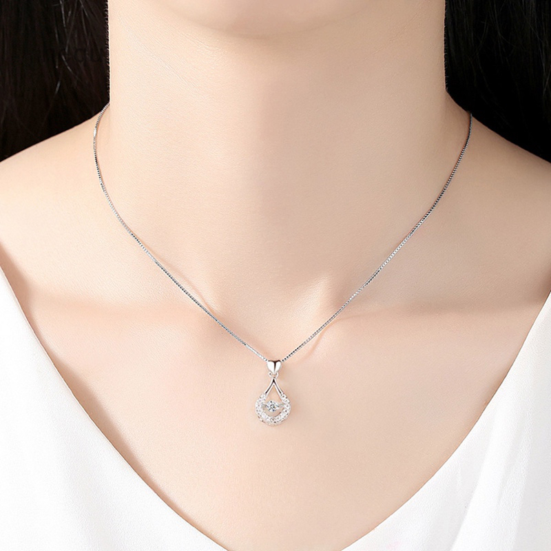 Dây Chuyền Mặt Hình Giọt Nước Đính Đá Zircon Sang Trọng Thời Trang 2020