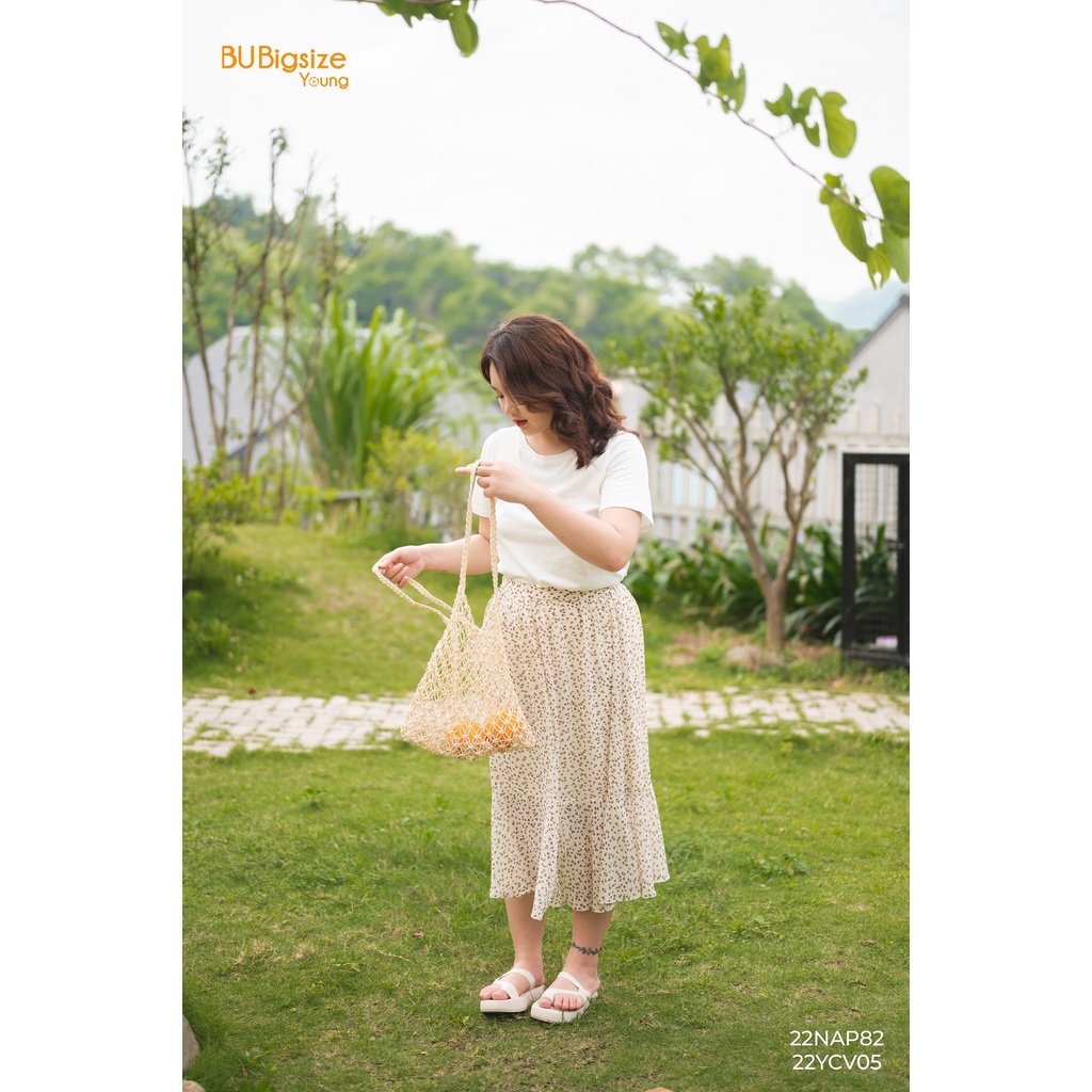 Chân váy voan hoa 2 tầng BIGSIZE (55kg đến 95kg) - 22YCV05 - [BU Bigsize Young]
