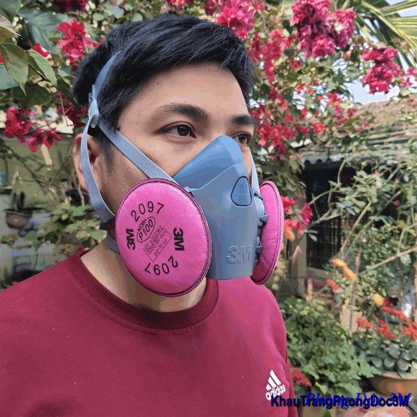 Khẩu Trang Chống Khói Bụi hàn Xì 3M 7502,Mặt Nạ Chống Độc 3M Chống Bụi Mịn Nhà Máy Đeo Nhẹ Nhàng Dễ Thở