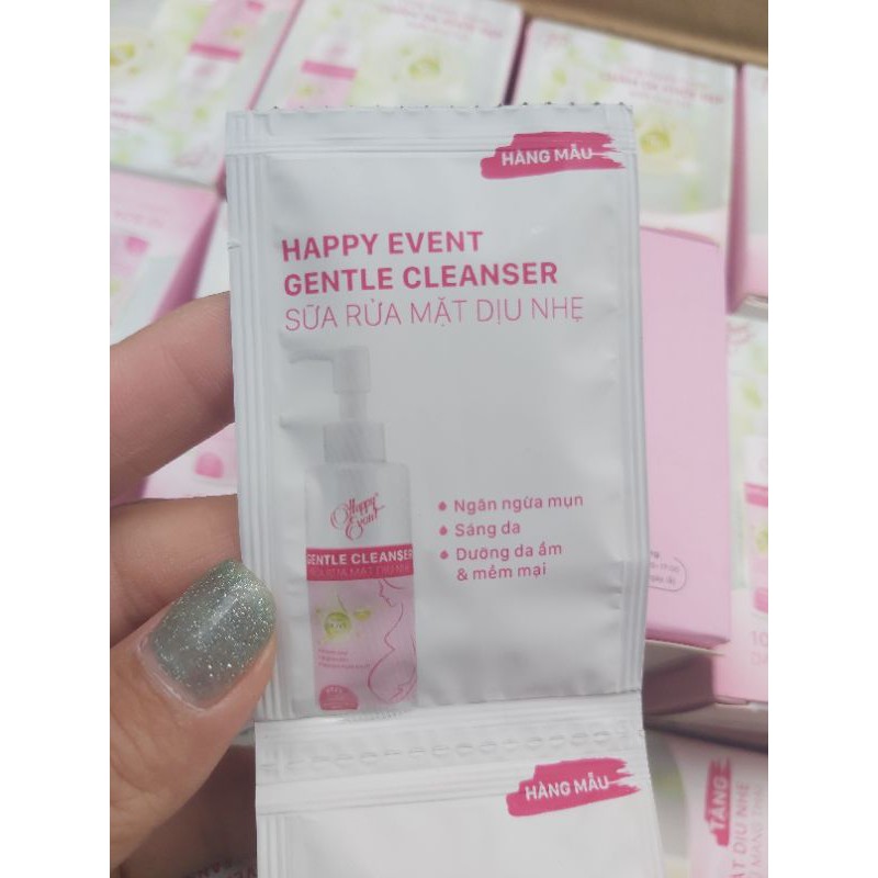 Hộp 10 gói sữa rửa mặt Happy Event Gentle Cleanser - gói 3ml