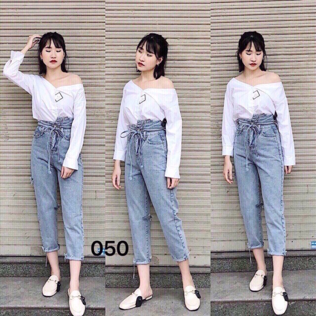 Baggy Jeans Rách ( Kèm Belt)