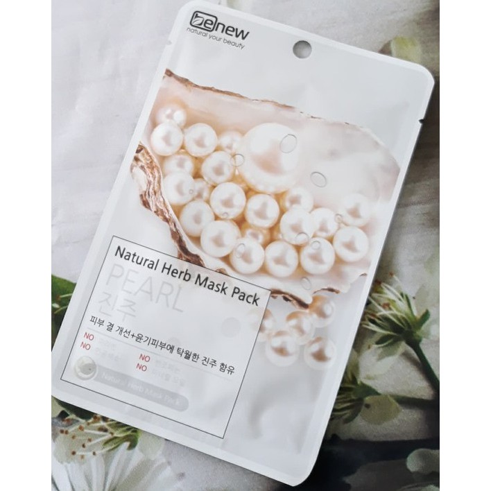 Combo 10 mặt nạ ngọc trai benew dưỡng trắng da, xóa thâm xạm hàn quốc 22g/cái- Hàng chính hãng