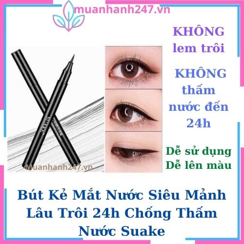 Bút Kẻ Mắt Nước Siêu Mảnh Lâu Trôi 24h Chống Thấm Nước Suake