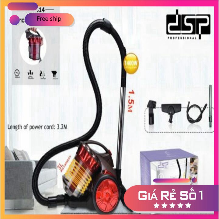 Máy hút BVBụi cao cấp  DSP KD2014 - Công suất 1400W - Dung tích chứa BVBụi: 2 L - Hàng Nhập Khẩu BVB | BigBuy360 - bigbuy360.vn