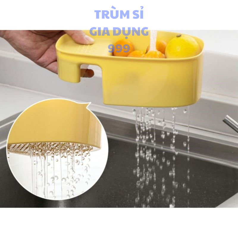 rổ lọc rác, khay rửa hoa quả gác bồn rửa chén tiện lợi. khay lọc rác mini thông minh, giỏ đa năng gác bồn rửa bác