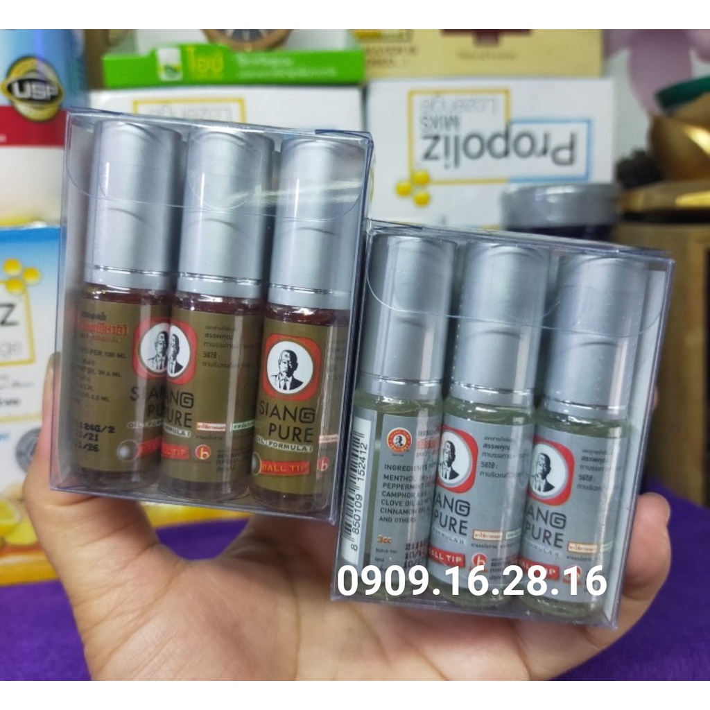 1 LỐC 6 CHAI DẦU GIÓ LĂN SIANG ÔNG GIÀ THÁI LAN 3 CC [ NỘI ĐỊA CHÍNH HÃNG ]