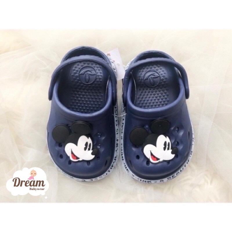 Giày Sandal Crocs Hình Chuột Mickey Đáng Yêu Cho Bé 0-4 Tuổi Size 19-29