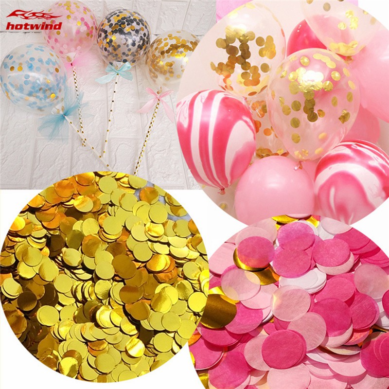 Hoa giấy kim tuyến hình tròn màu sắc hỗn hợp 10g 1cm dành cho trang trí tiệc cưới/ giáng Sinh
