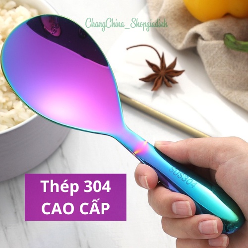 Muỗng thìa ĐƠM CƠM thép 304 nhiều màu sắc
